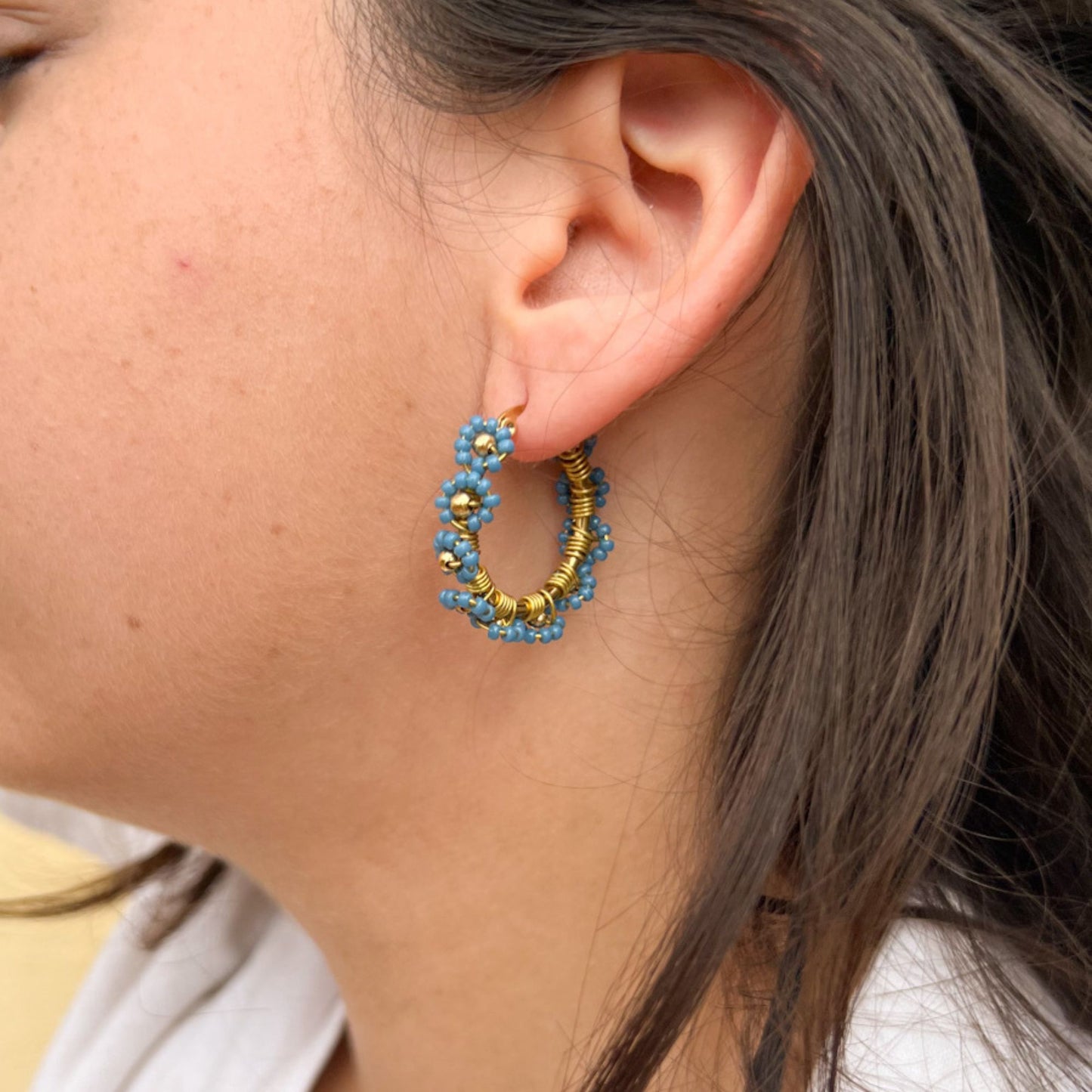 Arete de flores Blue