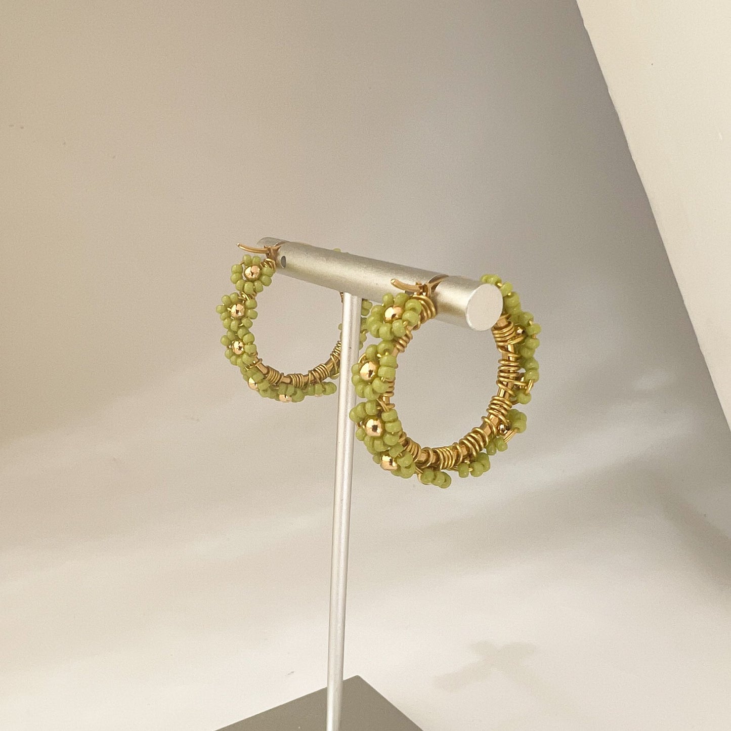 Arete de flores Verde