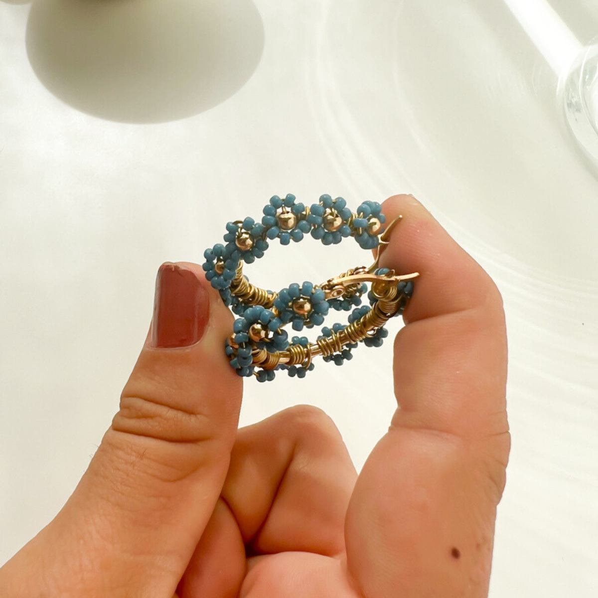 Arete de flores Blue
